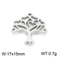 Silver tree of life pendant with heart leaves and loop, 17x15mm DIY jewelry charm - Silver Heart Leaf Tree Style (KLJ7795-Z)