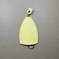 Cute yellow water drop-shaped leather key sleeve protector with metallic ring attachment - Solid Bright Yellow