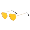 Retro heart-shaped sunglasses featuring a gold metal frame and vibrant orange lenses - Gold Frame Orange Lens C22