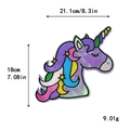 Grand écusson licorne à paillettes violettes, 21,1 cm x 18 cm, pour décoration de vêtements - Licorne Violette