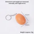 Realistic egg keychain model with silver metal chain, 5.5cm tall, weight 53g - Keychain / Red Shell Egg