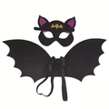 Costume da pipistrello di Halloween per bambini con maschera glitterata e ali in EVA - Bambini 0-5 Anni / Set con Zirconia Nera