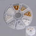 Kit tappi per orecchini in silicone fai-da-te con fermagli dorati in scatola 8 griglie - Set di fermagli per orecchini misti a 8 scomparti circa 400 pezzi con scatola