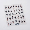 Ink style butterfly nail art stickers TS-3968 with black and red floral accents - Dreamy Butterfly Shadow (TS-3968)