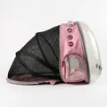 Pink and black expandable pet carrier with transparent capsule and breathable mesh design - Pink with Black Extension