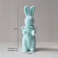 20cm light blue flocked Easter rabbit ornament with a matching ribbon and bow - Blue (Height 20cm)