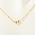 18K gold plated stainless steel necklace with champagne and white zircon stones - October Nude Purple