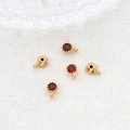 Detail of five 18k gold plated round red zircon pendants for DIY jewelry making - 6# Single Pendant (Single Loop)
