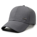 Donkergrijze heren honkbalpet met fijne mesh textuur en metalen sport detail - Verstelbaar / Grijs