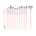 13-teiliges professionelles Augen-Make-up-Pinselset mit rosa Griffen und Silberzwingen - 12 Stück / Rosa