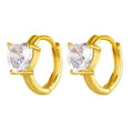 Elegante vergoldete Huggie-Ohrringe in Herzform mit Zirkonia für Damen - 6# Herz Creolen