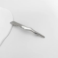 Sleek silver wave-shaped metal hair clip with a minimalist irregular spring design - Silver Hill Style