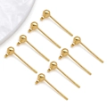 Gold plated ball stud earrings with open loop DIY jewelry making accessories set - 925 Sterling Silver Pin Stud (3*15mm)