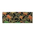Elastic yoga headband in black fabric with vibrant red and green floral pattern print - Black Red Green Ditsy Floral