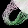 Faceted crystal glass triangle beads in gradient purple, lime and emerald green colors - Pink & Green