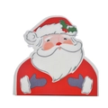 Christmas party tableware set featuring Santa Claus shaped paper napkins in red and white - Santa Claus Paper Napkins