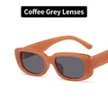 Square orange children's sunglasses with thick frames and coffee gray lenses - Coffee Frame Grey Lenses