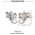 Dettaglio del ciondolo a elefante in acciaio inossidabile 31x26mm con misure e peso - Elefante d'argento-VG505