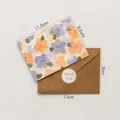 Floral greeting card set with brown kraft envelope and Thank You sealing sticker - Style E - HK8021 Floral Wish Card