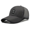 Breathable dark gray mesh baseball cap with extended brim and TUTUPAI brand patch - Adjustable / Dark Gray