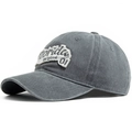 Gorra vintage negra lavada con bordado Florida y acabado de algodón envejecido - Ajustable / Gris