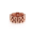 Anillo de hombre de acero de titanio con diseño de eslabones en oro rosa - US 6 / Oro rosa