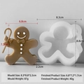 Gingerbread man silicone mold with bowtie texture for Christmas DIY baking and soap making - Gingerbread Man J-0760
