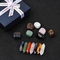 Set regalo di pietre preziose in cristallo naturale con 7 pietre levigate e 7 prismi esagonali - Set di 14 Pietre di Cristallo Naturale