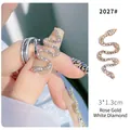 Snake nail jewelry in rose gold with white rhinestones and sparkling 3D design - Rose Gold White Zircon (2027#)