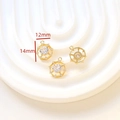 Détail du pendentif clé carrée doré de 14mm avec zircons blancs et motif d'étoile évidée - 2# Étoile Évidée