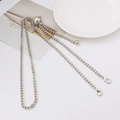 Adjustable silver metal chain strap with quilted metal ball and lobster clasps - Bright Silver Adjustable Polished Chain