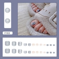 Blaue Katzenaugen Aufklebe-Zehennägel mit Glitzer, Set aus 24 Teilen im Modell F183 - F183 Kaltes Gletscherblau Katzenaugen Stil (Kleber Stil)