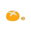 Creative bread enamel pin featuring a round bun design with a secure gold butterfly clutch - Round Bun