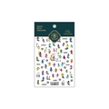 Nagelaufkleber mit Cartoon-Silhouetten TS-1516 Buntes Königreich-Stil in grüner Packung - Flache Bunte Welt (TS-1516)