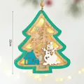 Adorno de árbol de Navidad de madera con LED, diseño de muñeco de nieve, altura 22 cm - Árbol de Navidad / 22cm