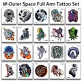 Outer space temporary tattoo stickers for kids featuring astronauts and rockets - Space Theme Flower Arm Set (20 Sheets)
