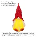 Detail of glowing Christmas gnome with red sequins and warm LED lights inside - Red Sequin Hat / Red