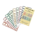 Vintage blank label sticker set with 8 sheets and 304 multicolor frames for journaling - Retro-shaped Stickers (8 Stickers/set)