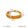 Detailansicht eines goldenen Musiknoten-Rings mit 2,15cm Durchmesser und 0,46cm Breite - Goldene Musiknote Offener Ring (HC-R30274-8)