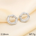 Boucles d'oreilles géométriques en acier inoxydable argenté avec strass brillants - Style A Couleur Acier (KE114141-KFC)