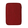 Dark red rectangular storage case for Apple Watch bands with linen texture and silver zipper - Medium / Dark Red