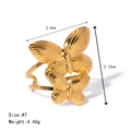 Tableau des tailles détaillé pour bague papillon double en acier doré à l'or 18 carats - Double Papillon (DFR195)