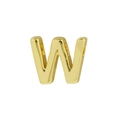 Polished 18k gold initial W pendant for custom DIY necklace and jewelry making - Letter W