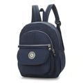 Kleine donkerblauwe nylon rugzak voor reizen en school met verstelbare schouderbanden - Donkerblauw
