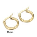 Orecchini a cerchio cavi placcati oro 18K con diametro da 15mm di misura - 15mm