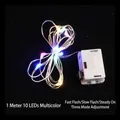 Catena luminosa da 1m con 10 LED colorati e tre modalità di flash regolabili - Ghirlanda Luminosa LED Colorata 1m