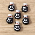 Cartoon Halloween black ghost charms with top hats for DIY phone case accessories - 10 Pieces Pack / Hannya Mask