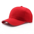 Classic red baseball cap with white piping on the curved brim and six-panel structure - Adjustable / Red