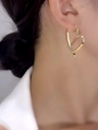 Elegant gold hollow heart stud earring made with S925 silver needle for women - A1174 Gold-Studs (Hollow Heart)