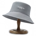 Hellgrauer Fischerhut mit 3D-Stickerei Brooklyn City Boy aus festem Twill-Baumwollstoff - Hellgrau